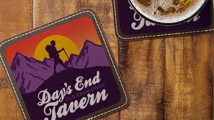 Custom Printed Leatherette Coaster