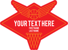 Custom Retro Wing Basketball Diamond Sticker