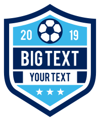 Custom Shield for Soccer with Big Text