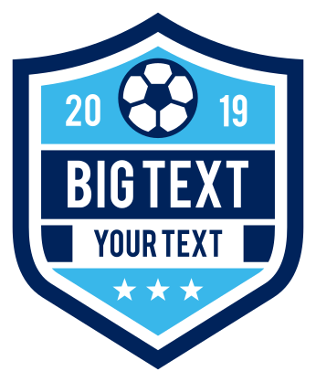 Custom Shield for Soccer with Big Text