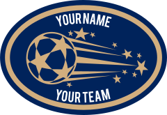 Custom Shooting Soccer Ball with Stars Oval Sticker