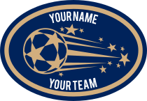 Custom Shooting Soccer Ball with Stars Oval Sticker