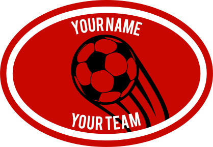 Custom Shooting Up Soccer Ball Oval Sticker