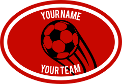 Custom Shooting Up Soccer Ball Oval Sticker