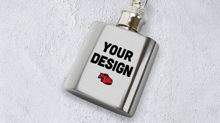 Custom Silver Mini Keychain Flask