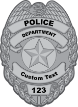 Custom Silver Police Badge Magnet