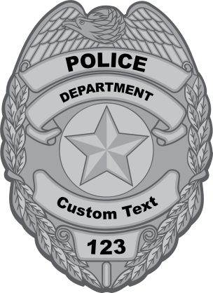 Custom Silver Police Badge Magnet