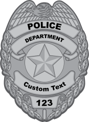 Custom Silver Police Badge Magnet