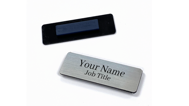Custom Silver Rectangle Name Tag