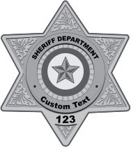 Custom Silver Sheriff Badge Magnet