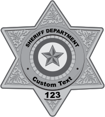 Custom Silver Sheriff Badge Magnet