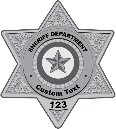 Custom Silver Sheriff Badge Magnet