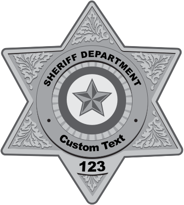 Custom Silver Sheriff Badge Sticker