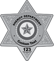Custom Silver Sheriff Badge Sticker