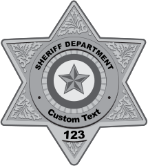 Custom Silver Sheriff Badge Sticker