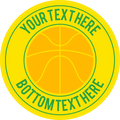 Custom Simple Basketball Circle Sticker