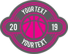 Custom Simple Color Text Basketball Circle Sticker