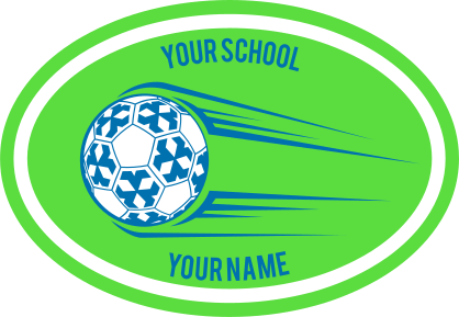 Custom Soccer Ball Going Up Oval Sticker