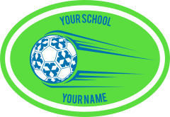 Custom Soccer Ball Going Up Oval Sticker