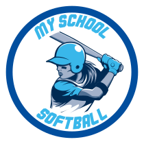 Custom Softball Close-Up Circle with Team Colors