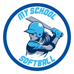 Custom Softball Close-Up Circle with Team Colors