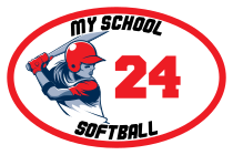 Custom Softball Close-Up Oval with Team Colors Magnet