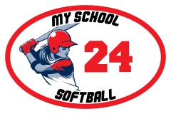 Custom Softball Close-Up Oval with Team Colors Magnet