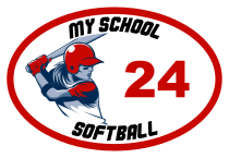 Custom Softball Close-Up Oval with Team Colors