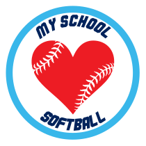 Custom Softball Magnet with Heart Seams and text
