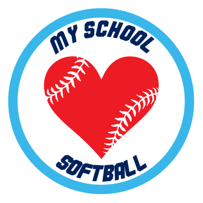 Custom Softball Magnet with Heart Seams and text