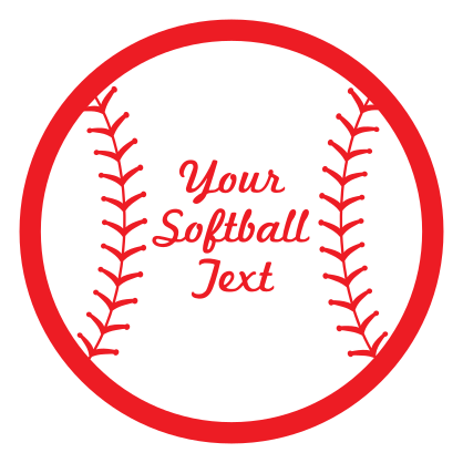 Custom Softball magnet with Seams and Text