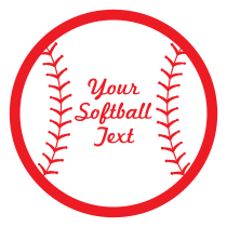 Custom Softball magnet with Seams and Text