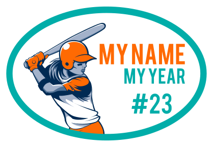 Custom Softball Oval with Team Colors