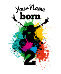 Custom Splashed with Color Born 2 Dance Sticker