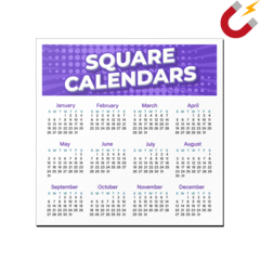 Example of a custom square calendar magnet