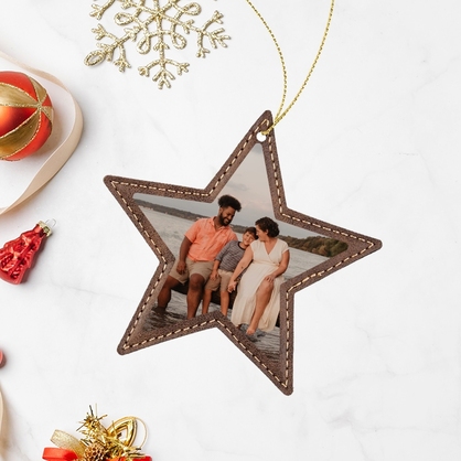 Custom Star Ornament With Family Photo