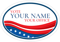 Custom Stars and Stripes Campaign Oval Sticker