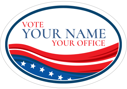 Custom Stars and Stripes Campaign Oval Sticker