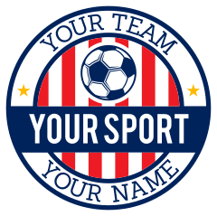 Custom Striped Circle Soccer Sticker