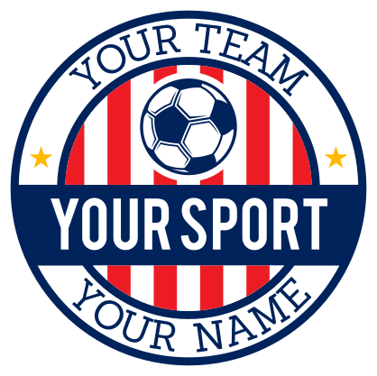 Custom Striped Circle Soccer Sticker