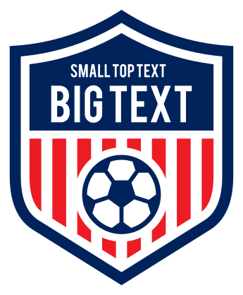 Custom Striped Shield for Soccer with Big Text