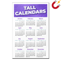 Example of a custom tall calendar magnet