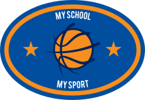 Custom Text Oval with Stars Basketball Sticker