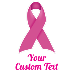 Custom Thick Pink Ribbon Multi-Color Transfer Sticker