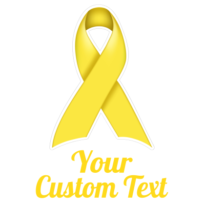 Custom Thick Yellow Ribbon Multi-Color Transfer Sticker