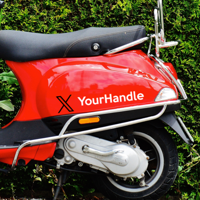 Custom Twitter Username Stickers - Color Logo