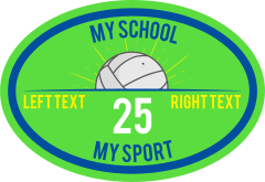Custom Volleyball Oval Burst Sticker
