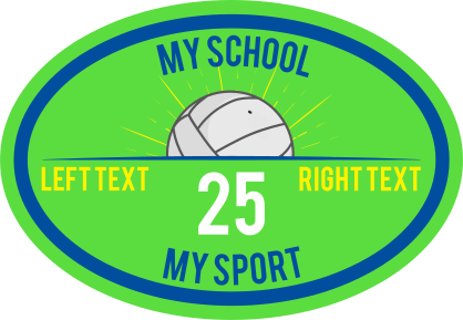 Custom Volleyball Oval Burst Sticker