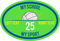 Custom Volleyball Oval Burst Sticker