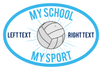 Custom Volleyball Oval Full Burst Sticker
